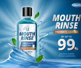 Creative mouth rinse ads template vector 04