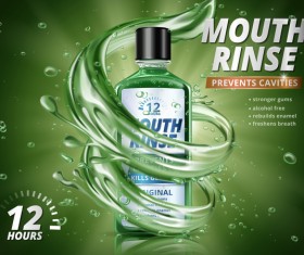 Creative mouth rinse ads template vector 09