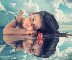 Creative photos with a girl Stock Photo 01