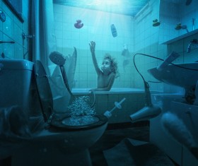 Creative photos with a girl Stock Photo 02