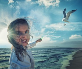 Creative photos with a girl Stock Photo 06