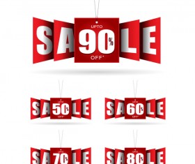 Creative red sale tag vector