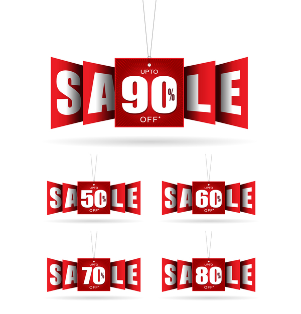 Creative red sale tag vector