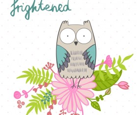 Cute cartoon owls vector material 02