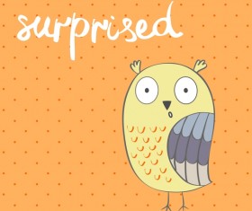 Cute cartoon owls vector material 03