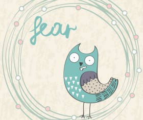 Cute cartoon owls vector material 04