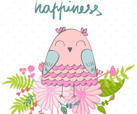 Cute cartoon owls vector material 07