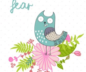 Cute cartoon owls vector material 09