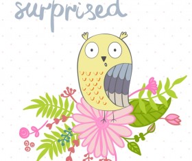 Cute cartoon owls vector material 10