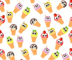 Cute cupcake seamless pattern vector 01