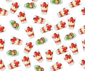 Cute cupcake seamless pattern vector 02