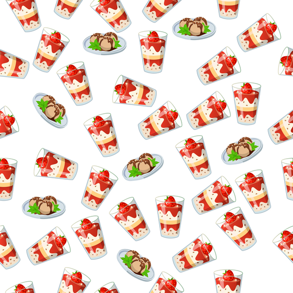 Cute cupcake seamless pattern vector 02