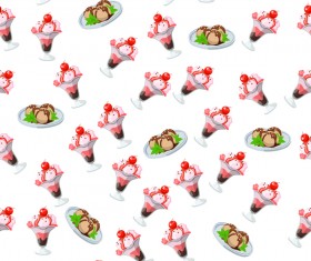 Cute cupcake seamless pattern vector 03