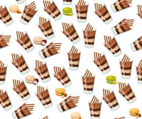 Cute cupcake seamless pattern vector 04