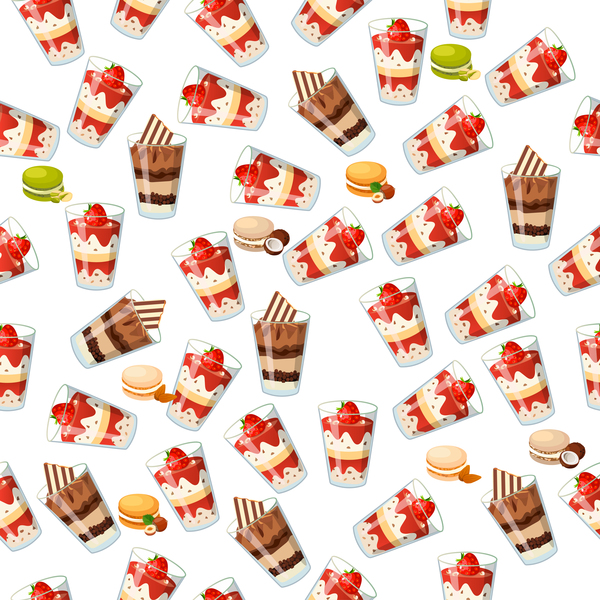 Cute cupcake seamless pattern vector 10