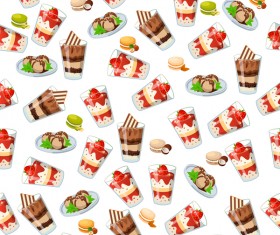 Cute cupcake seamless pattern vector 11