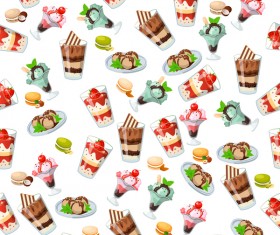 Cute cupcake seamless pattern vector 13