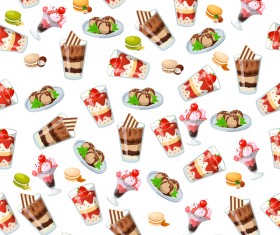 Cute cupcake seamless pattern vector 15