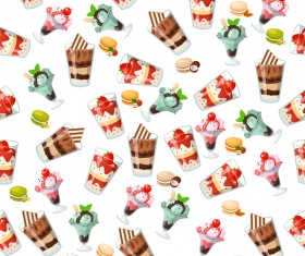 Cute cupcake seamless pattern vector 16