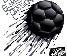 Dark side of soccer vector background design