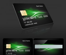 Dark styles bank card template vector 01