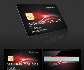 Dark styles bank card template vector 02