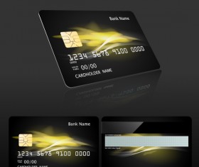 Dark styles bank card template vector 03