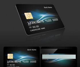 Dark styles bank card template vector 04