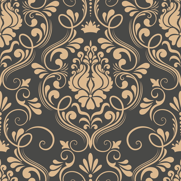 Decorative damask seamless pattern vector material 02