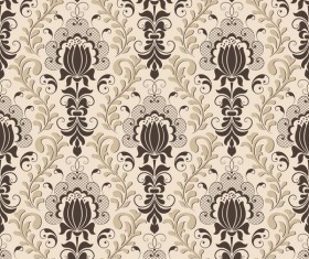 Decorative damask seamless pattern vector material 05