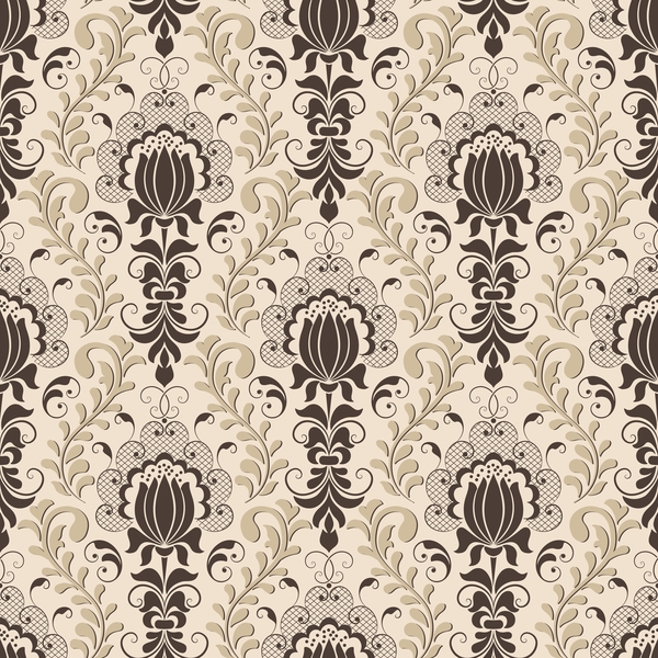 Decorative damask seamless pattern vector material 05