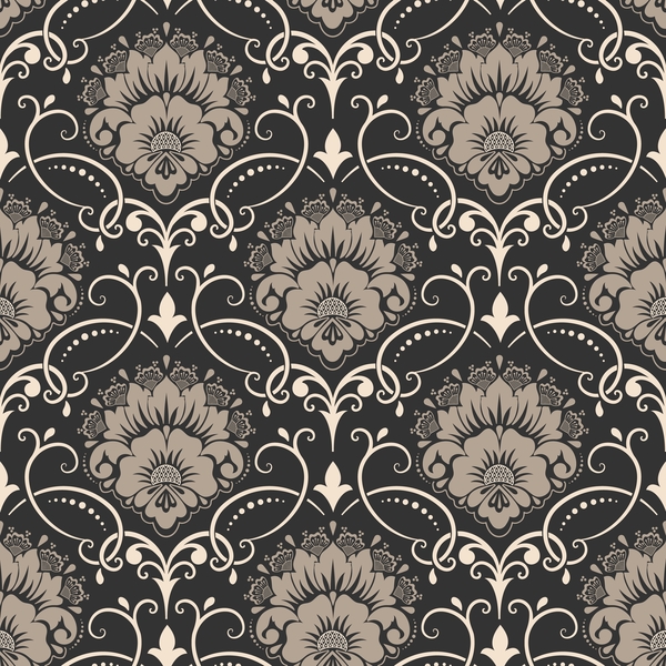 Decorative damask seamless pattern vector material 06