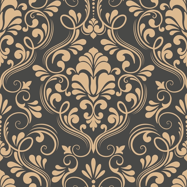 Decorative damask seamless pattern vector material 07