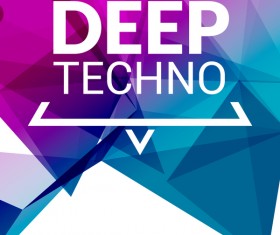 Deep tech party poster template vectors