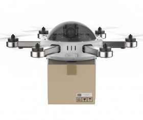 Delivery drones flying Stock Photo 03