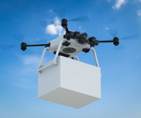 Delivery drones flying Stock Photo 05