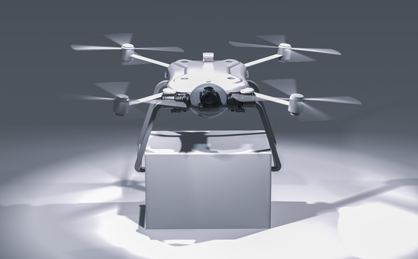 Delivery drones flying Stock Photo 08