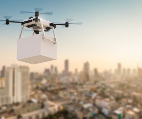 Delivery drones flying Stock Photo 09