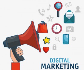 Digital marketing flat business template vector 01