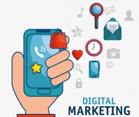 Digital marketing flat business template vector 02