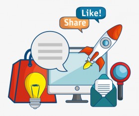 Digital marketing flat business template vector 04