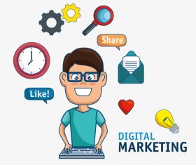 Digital marketing flat business template vector 05