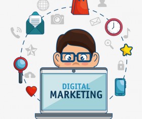 Digital marketing flat business template vector 06