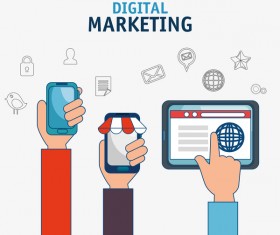 Digital marketing flat business template vector 07