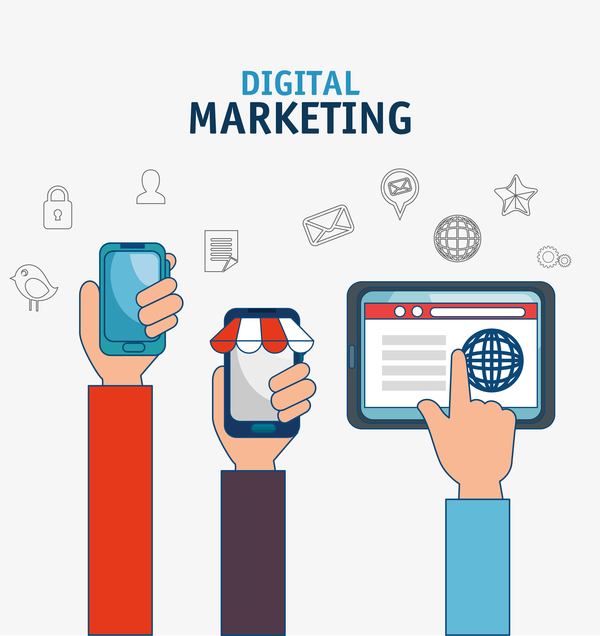 Digital marketing flat business template vector 07