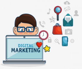 Digital marketing flat business template vector 08