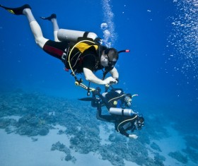 Diving enthusiasts Stock Photo 01