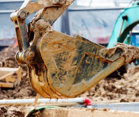 Dredging excavator Stock Photo