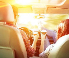 Drive to drink coffee Stock Photo