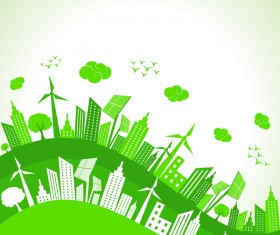 Eco city design vector template